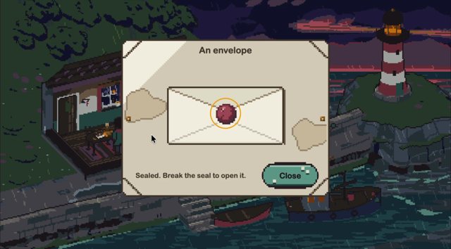 The sealed envelope, close up